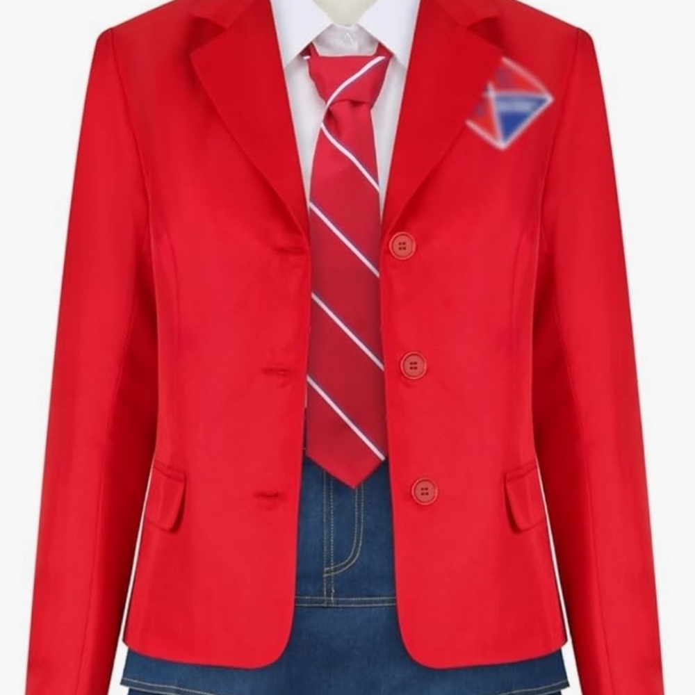 Adults Costume Outfit School Uniform Shirt Jacket Skirt Tie Set Unisex L